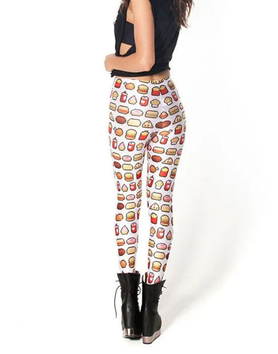Fast Food Printed Fitness Leggings Activewear