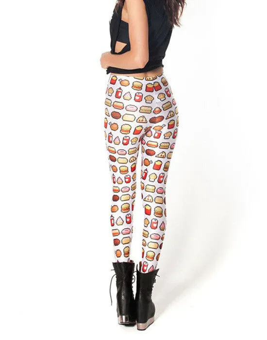Fast Food Printed Fitness Leggings Activewear