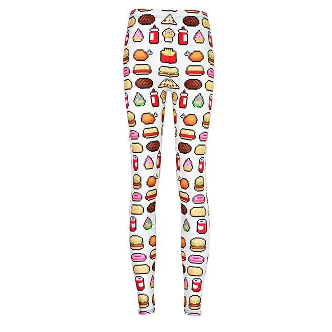 Fast Food Printed Fitness Leggings Activewear