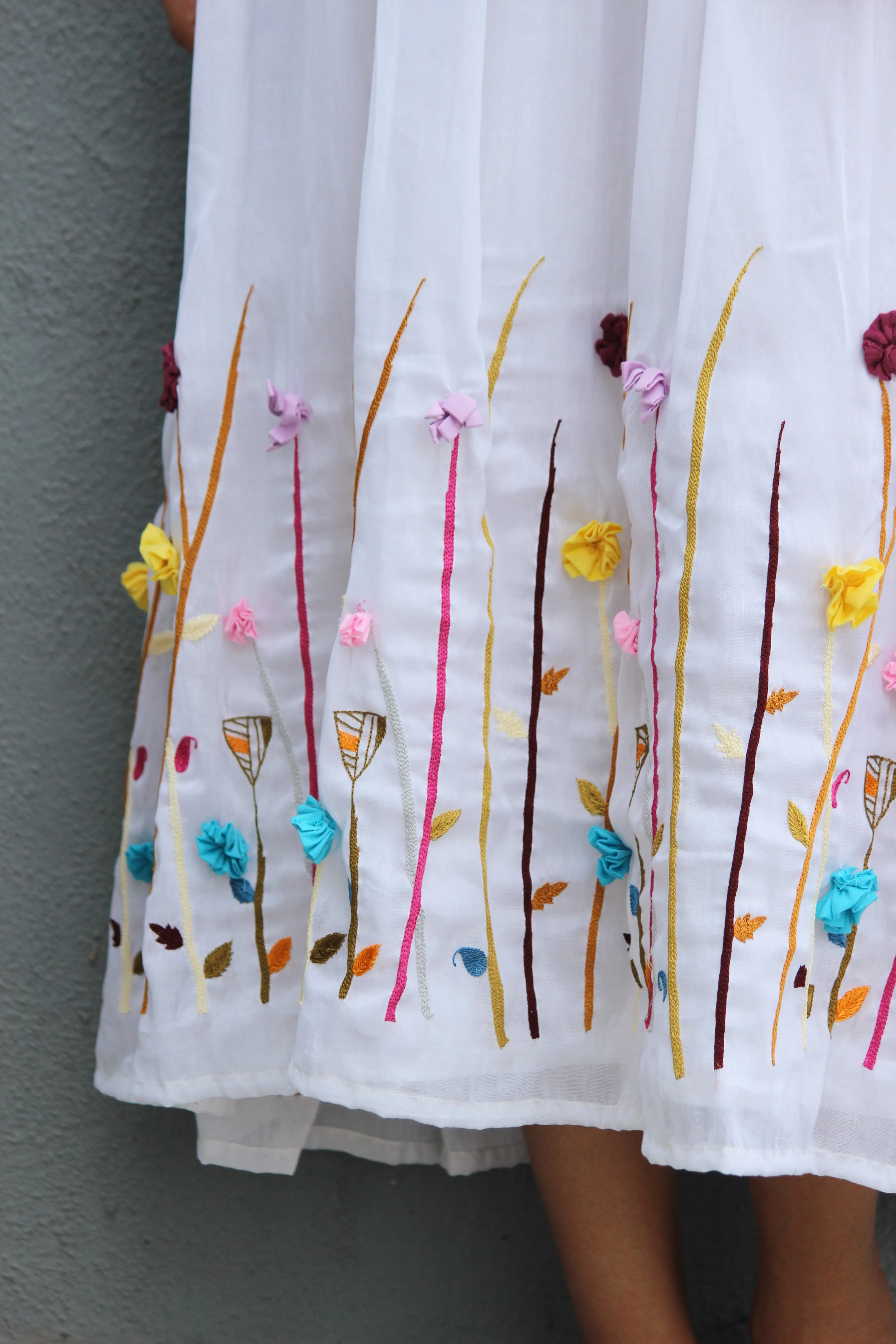 Flora Gypsy Hand Embroidered Midi Dress