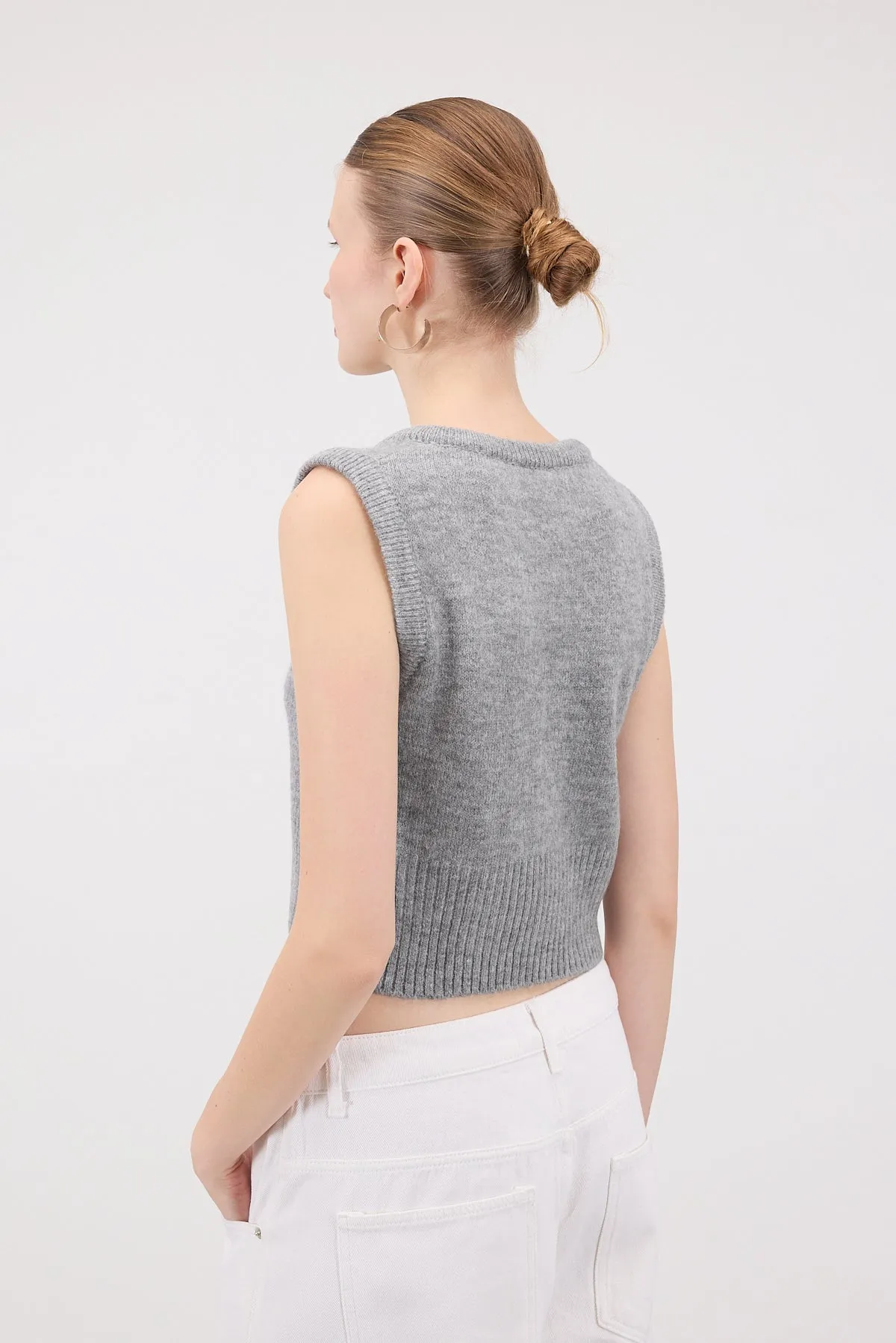 Front Tie Knit Vest