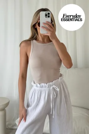 Georgia stone ribbed vest top
