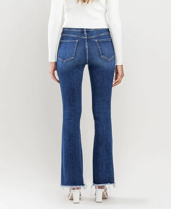High Rise Raw Hem Bootcut Jeans
