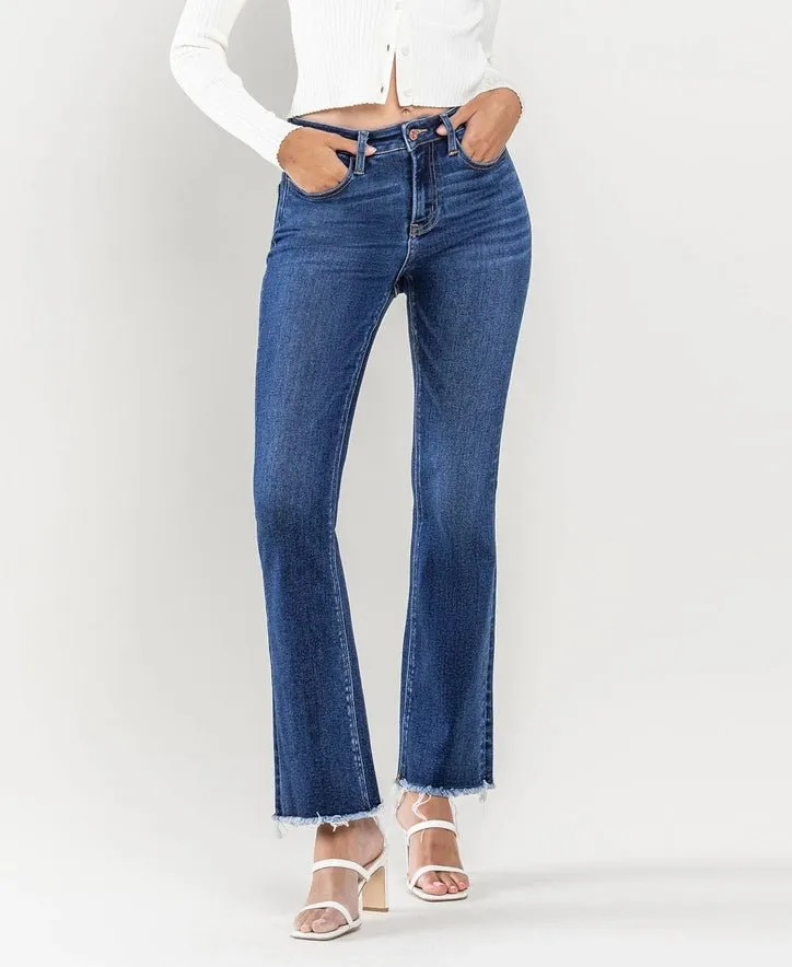 High Rise Raw Hem Bootcut Jeans