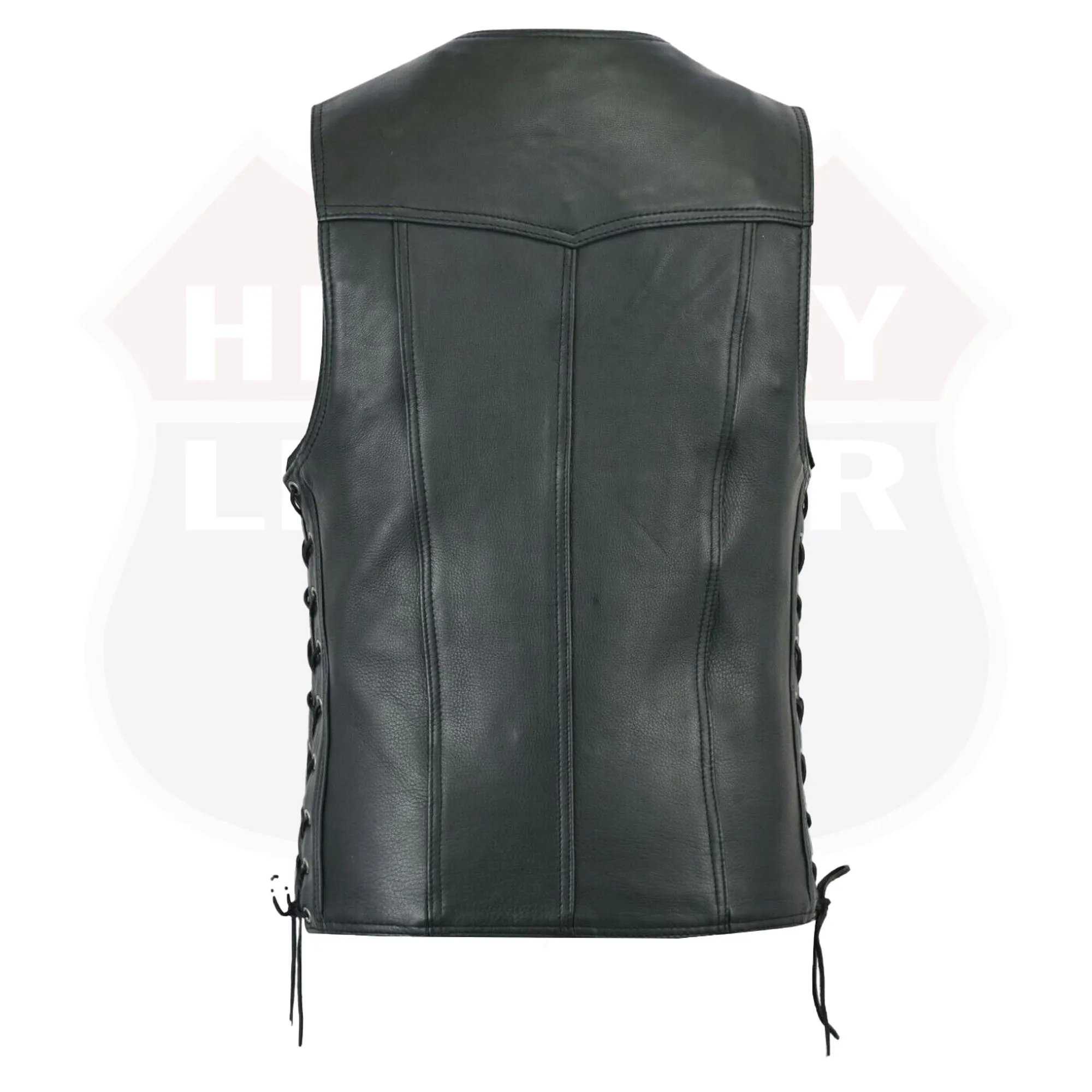 Highway Leather Basic Motorcycle Leather Vest