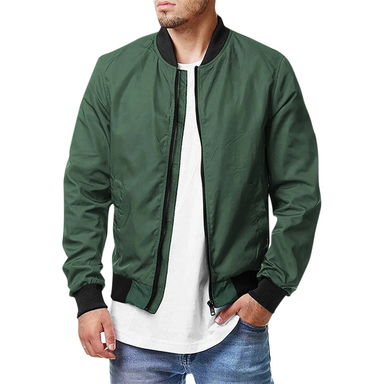 James™  blauw ademend lichtgewicht heren bomberjacket