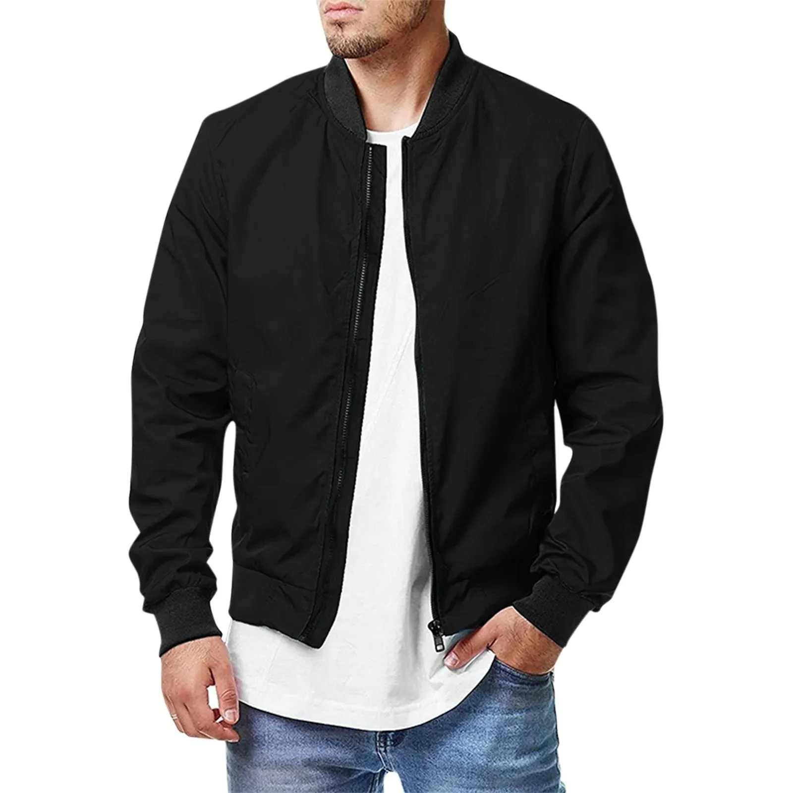 James™  blauw ademend lichtgewicht heren bomberjacket