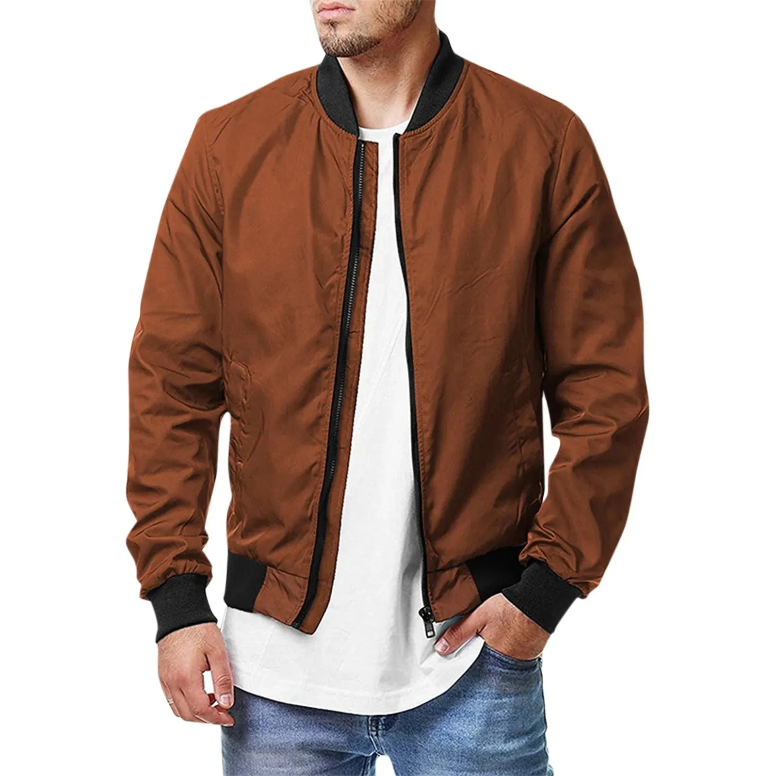 James™  blauw ademend lichtgewicht heren bomberjacket
