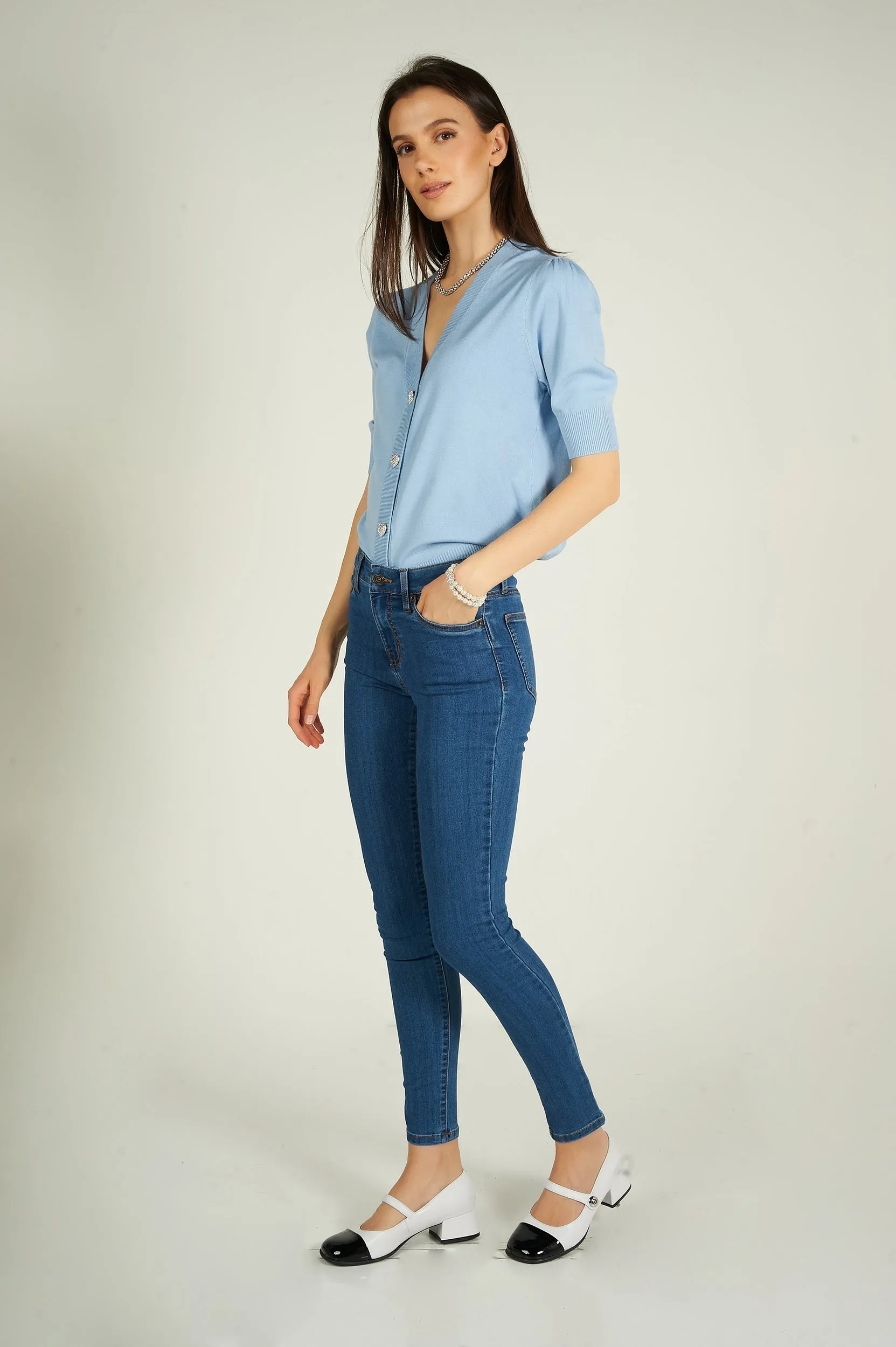 Jean à jambe étroite - CJ21038H18B - (E-C16)