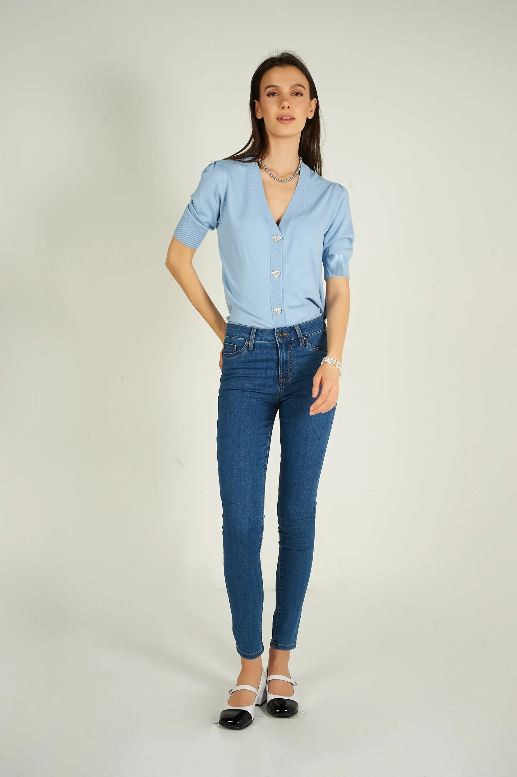 Jean à jambe étroite - CJ21038H18B - (E-C16)