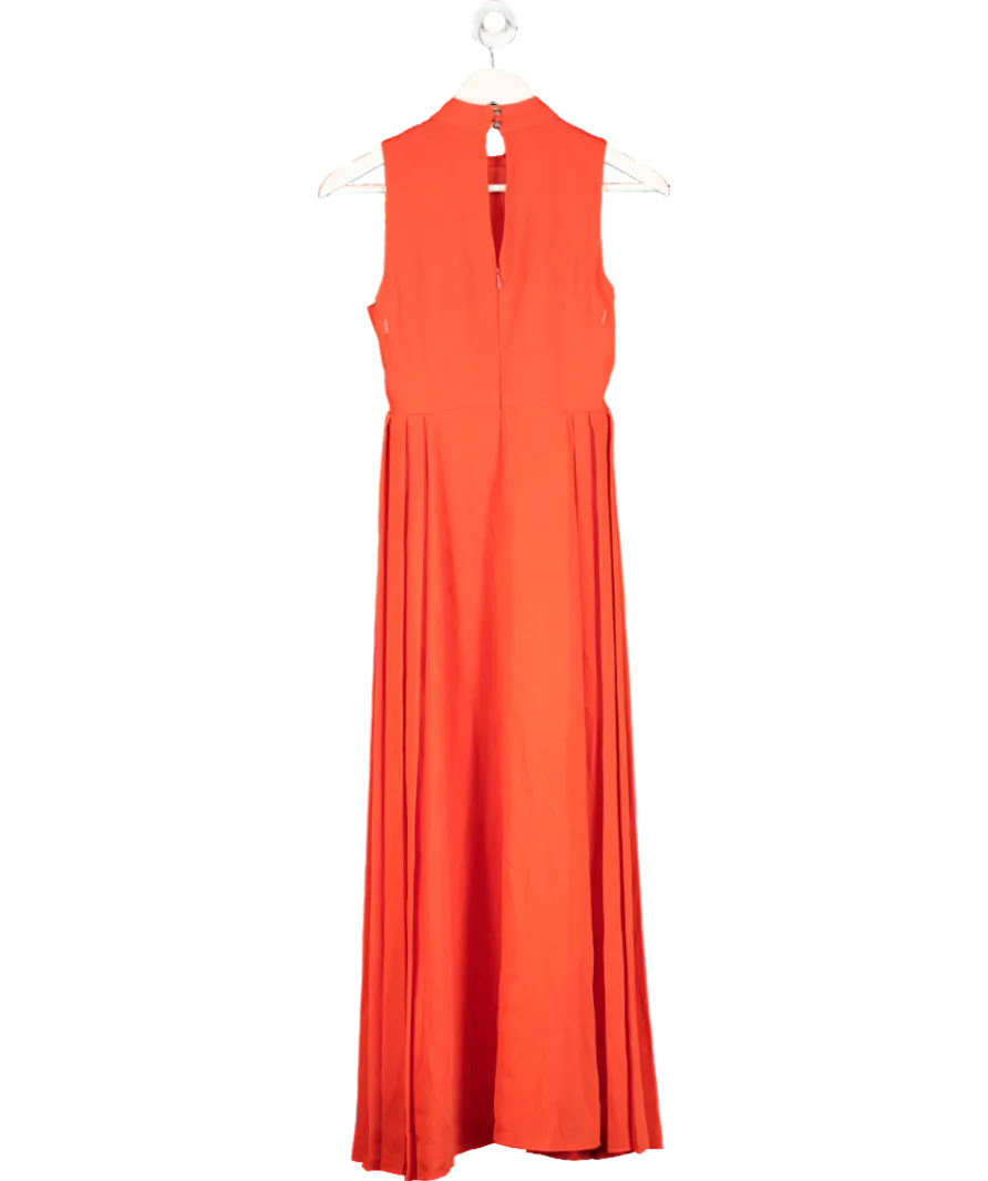 Karen Millen Red Petite Soft Tailored Pleated Panel Midaxi Dress UK 4