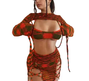 Kitten - knitted 3 pcs skirts set