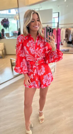 Kiy35 Floral Linen Romper