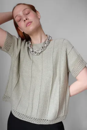 LAYER KNIT MINT COTTON VINTAGE CROP TOP