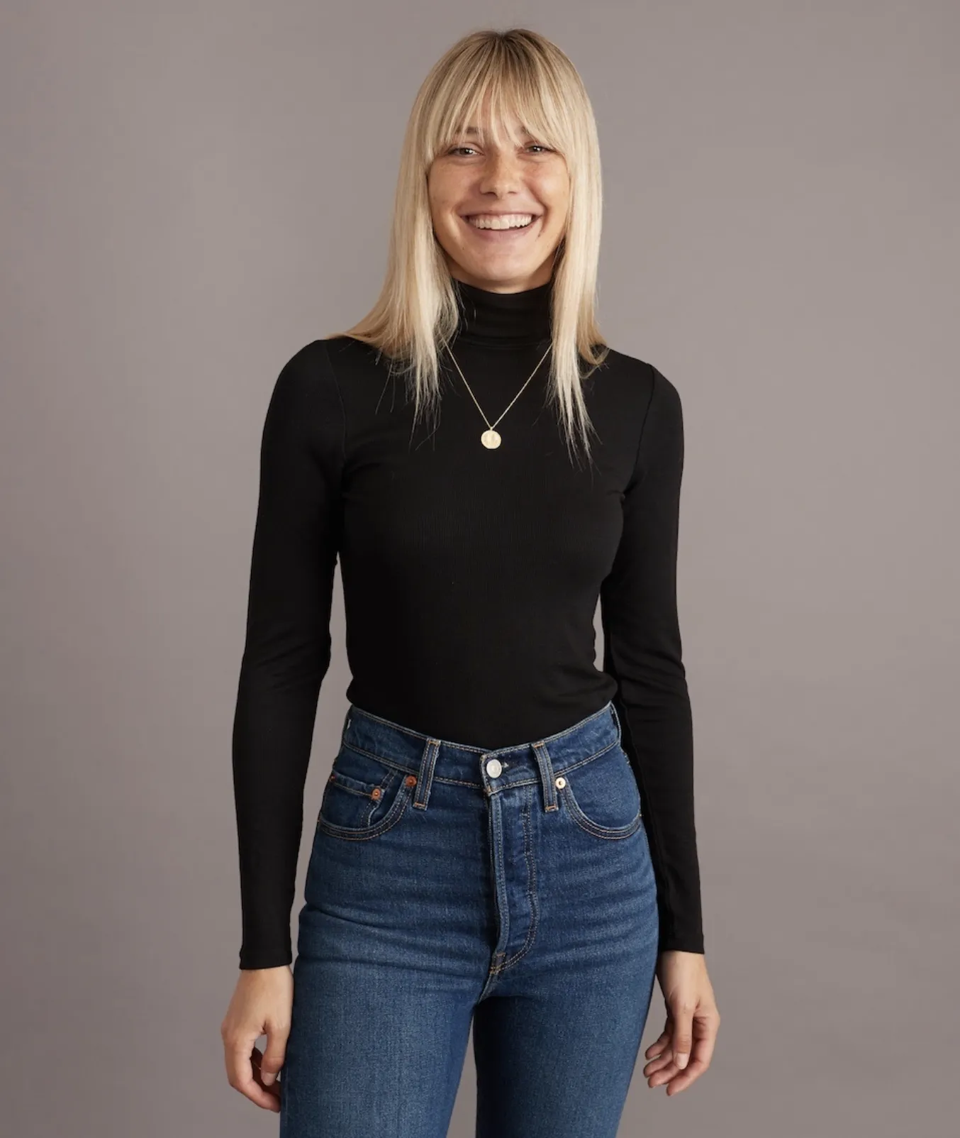 Lexi Rib Turtleneck - Black