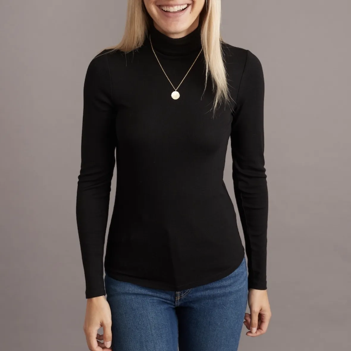 Lexi Rib Turtleneck - Black