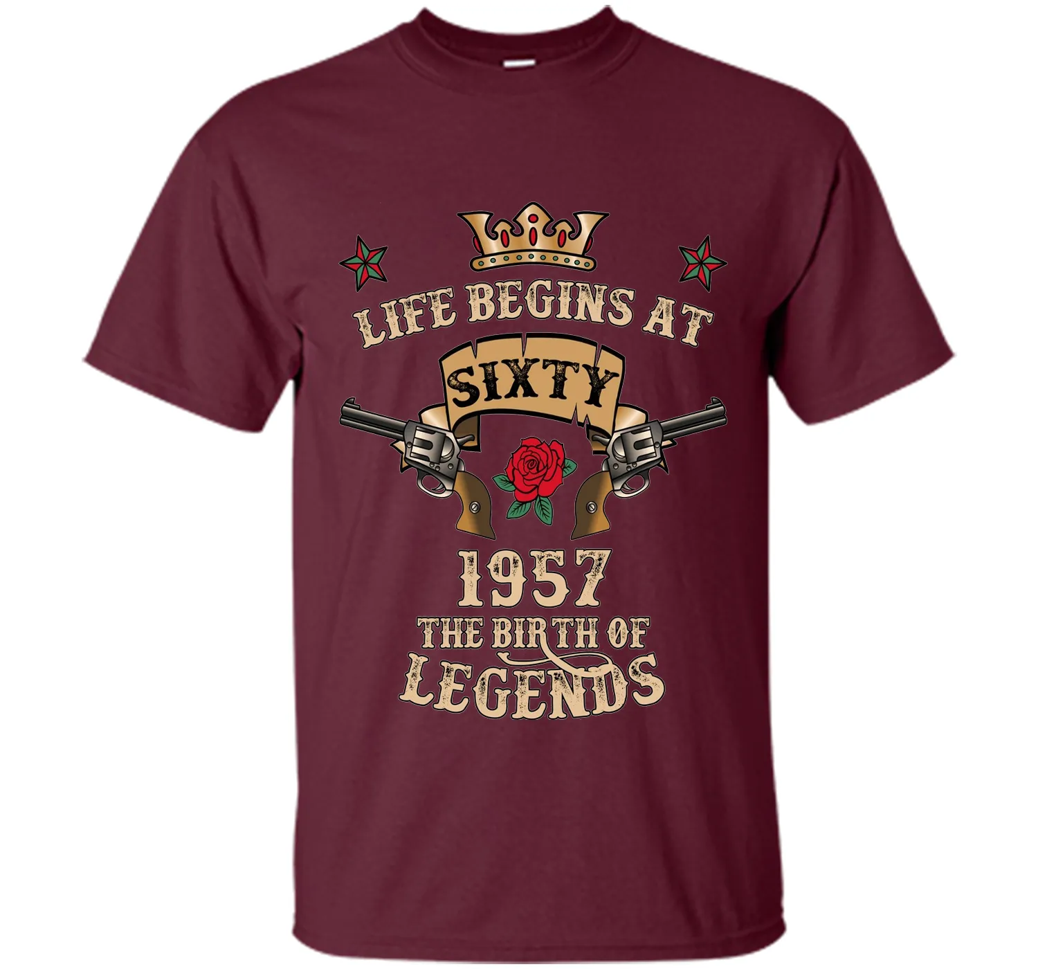Life Begins At Sixty T-Shirt 1957 B-Day The Birth Of Legends t-shirt