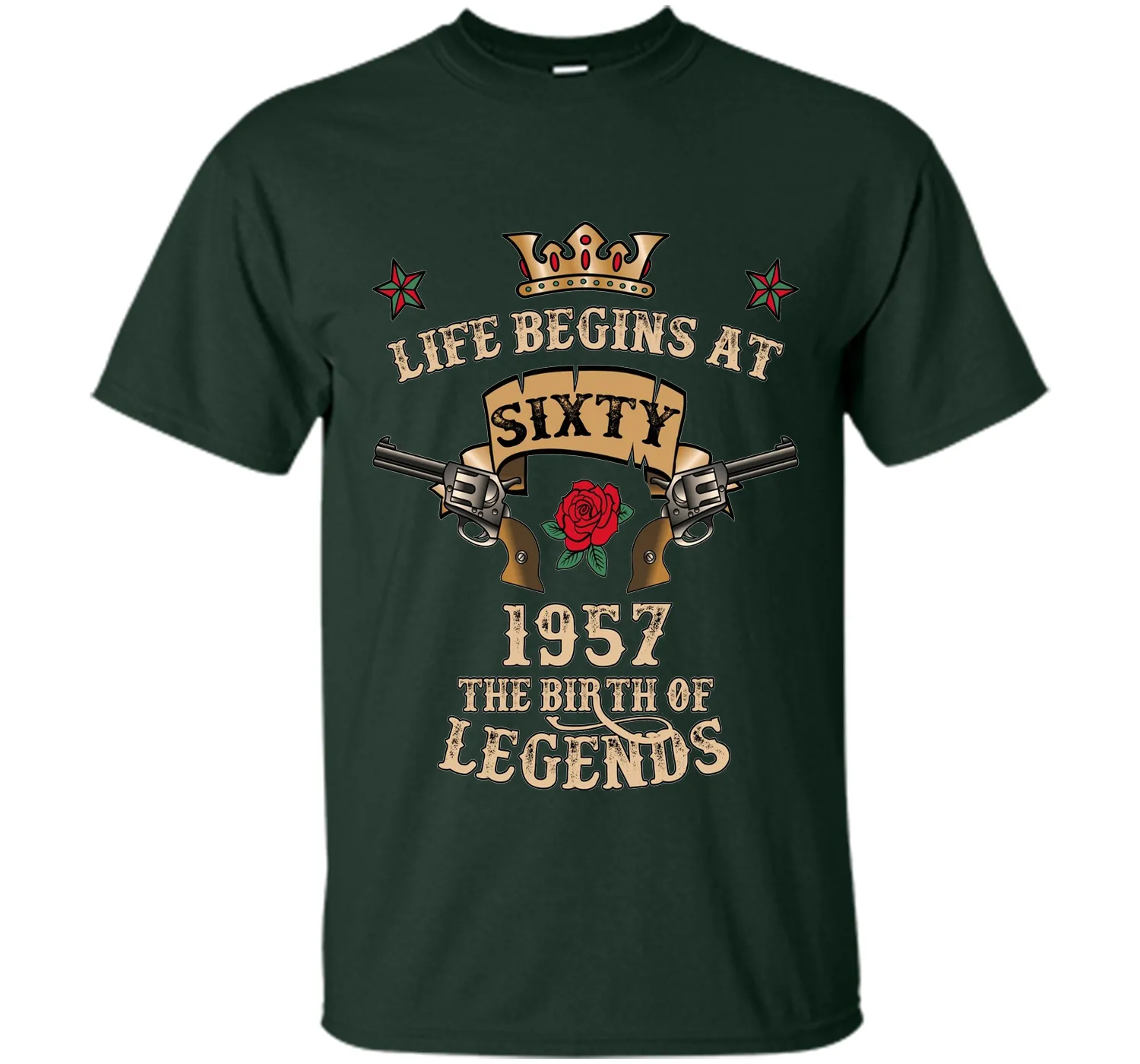 Life Begins At Sixty T-Shirt 1957 B-Day The Birth Of Legends t-shirt