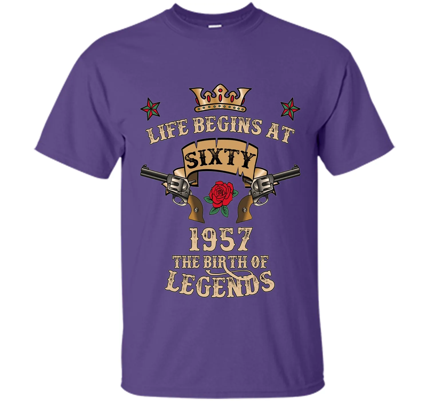 Life Begins At Sixty T-Shirt 1957 B-Day The Birth Of Legends t-shirt