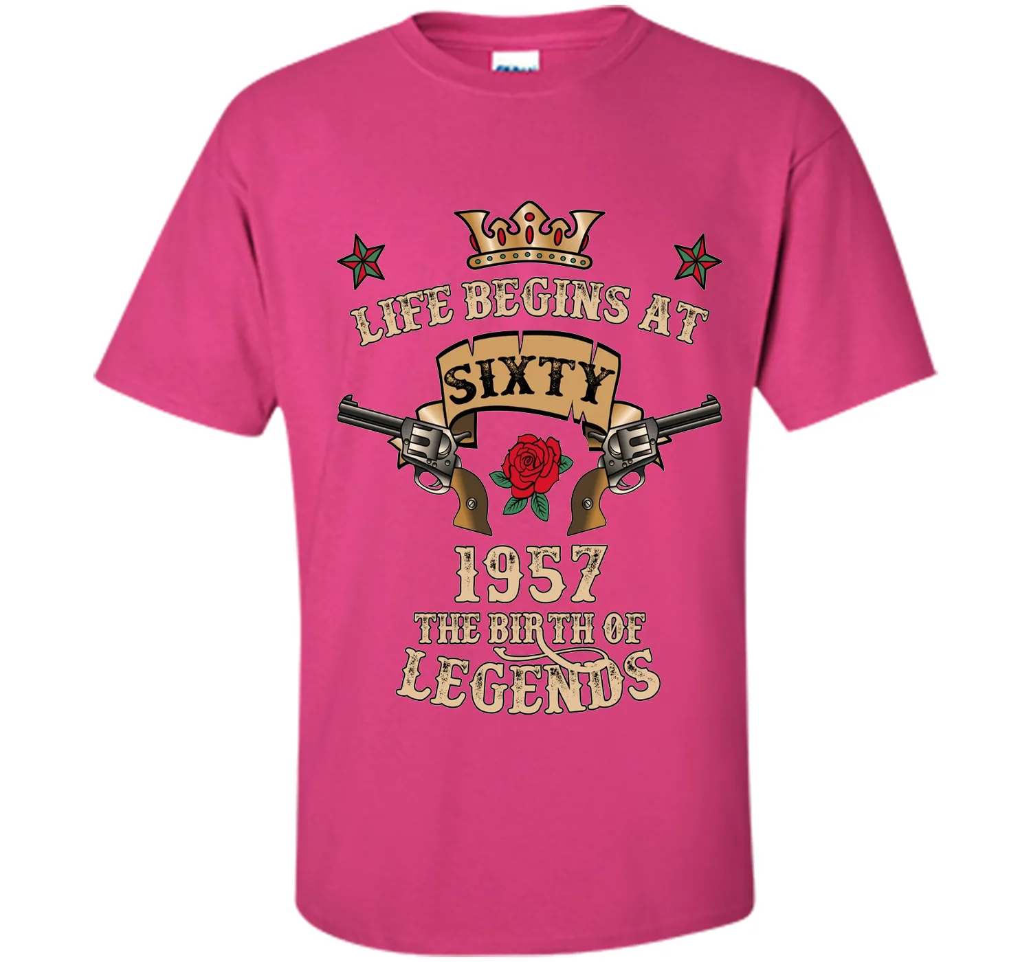 Life Begins At Sixty T-Shirt 1957 B-Day The Birth Of Legends t-shirt
