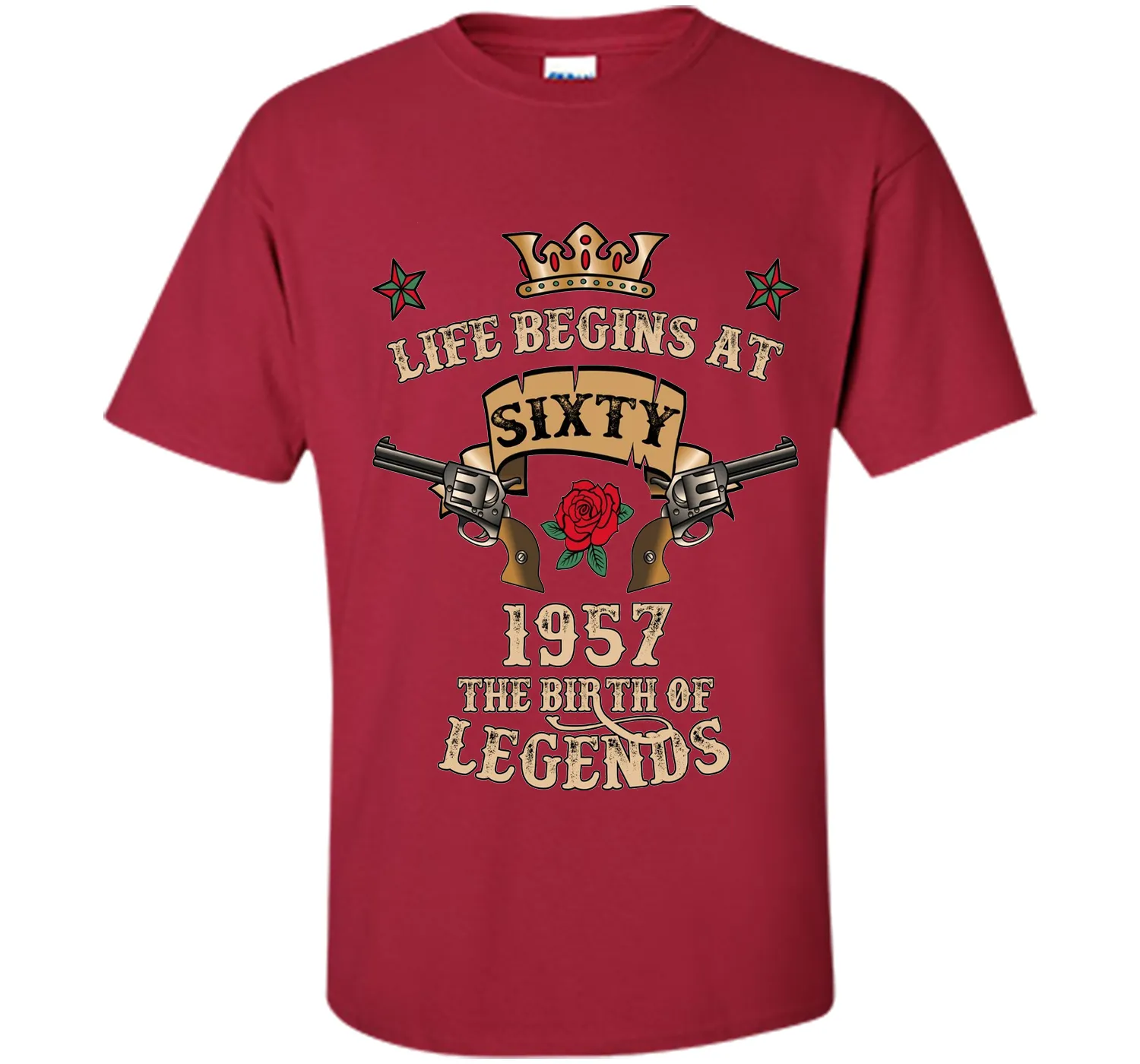 Life Begins At Sixty T-Shirt 1957 B-Day The Birth Of Legends t-shirt