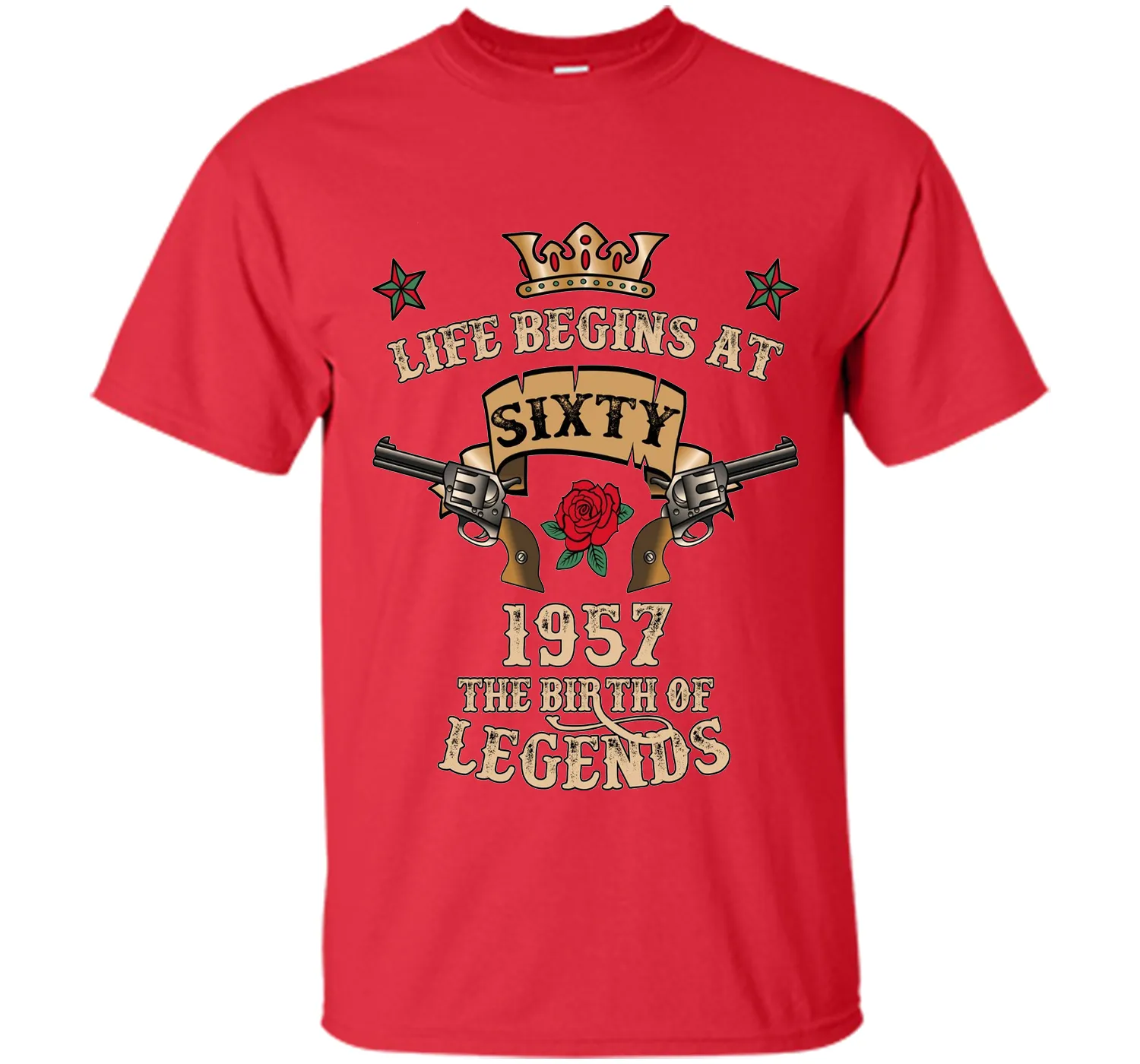 Life Begins At Sixty T-Shirt 1957 B-Day The Birth Of Legends t-shirt