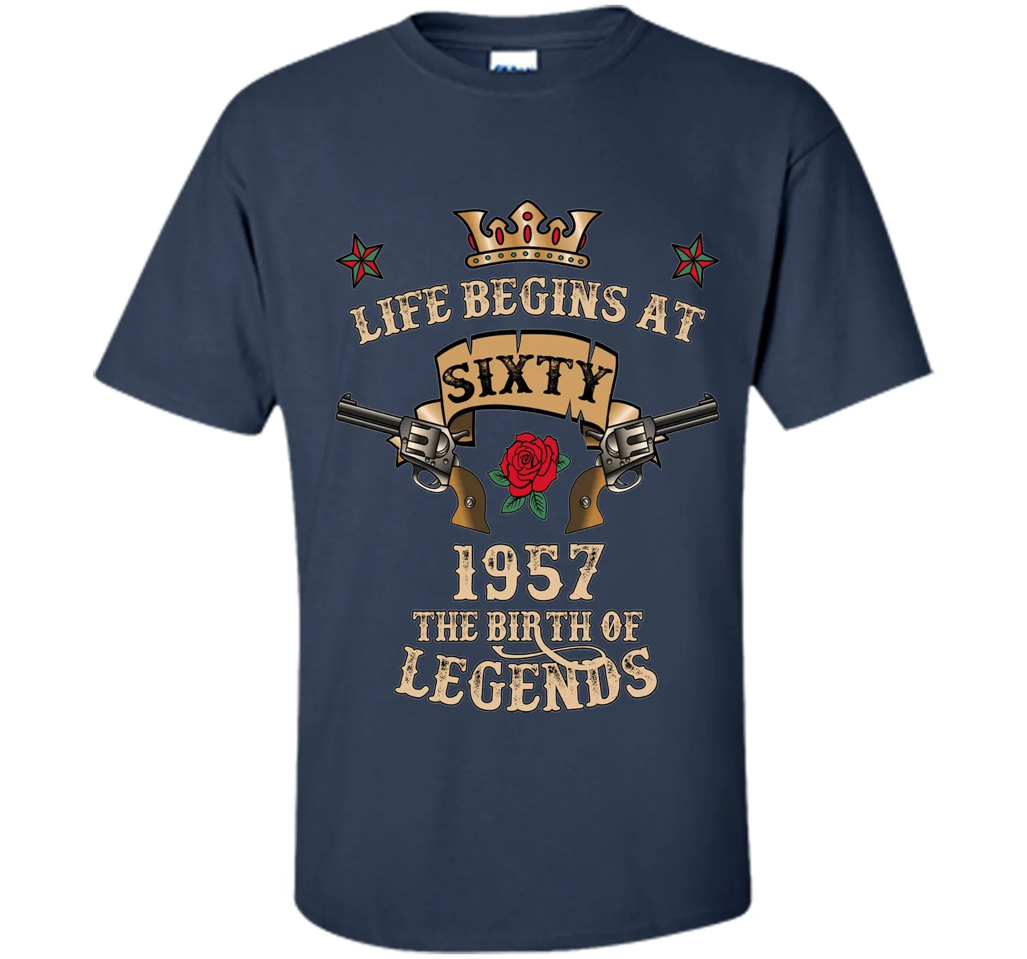 Life Begins At Sixty T-Shirt 1957 B-Day The Birth Of Legends t-shirt