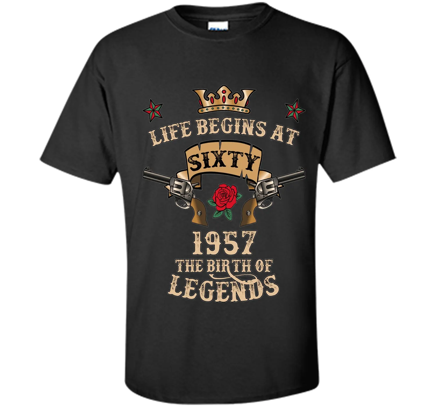Life Begins At Sixty T-Shirt 1957 B-Day The Birth Of Legends t-shirt