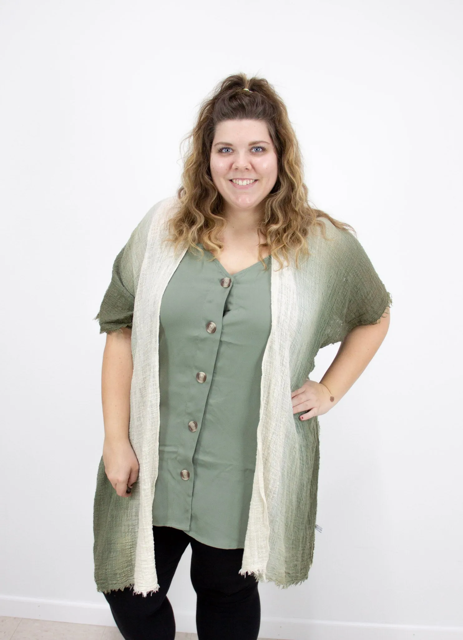 Light Olive Button Up Cami