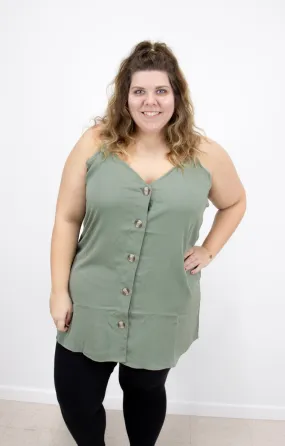 Light Olive Button Up Cami
