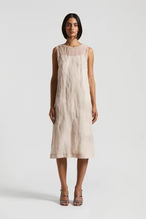Lightweight crinkled organza midi dress