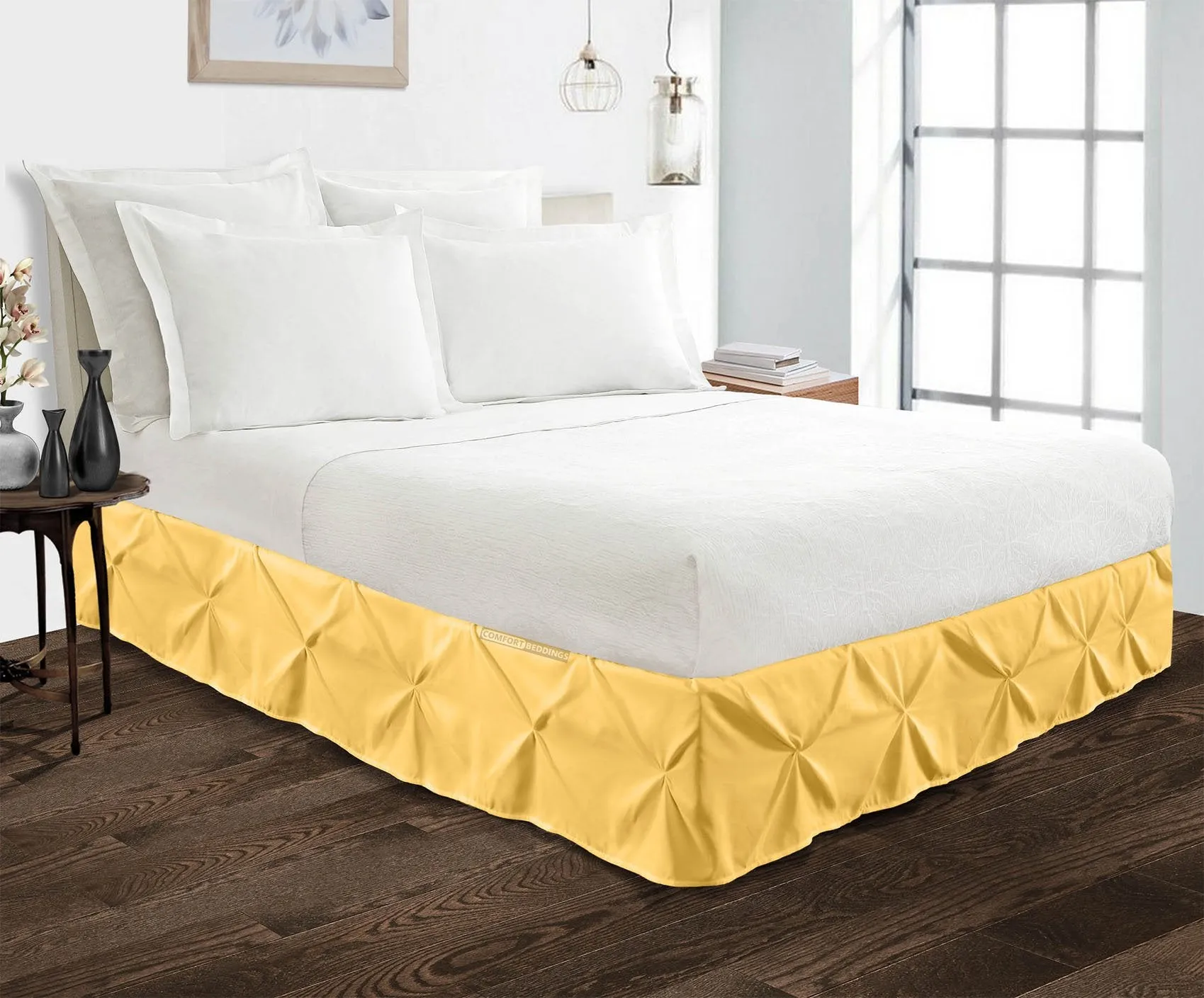 Luxury Golden Pinch Bed Skirt