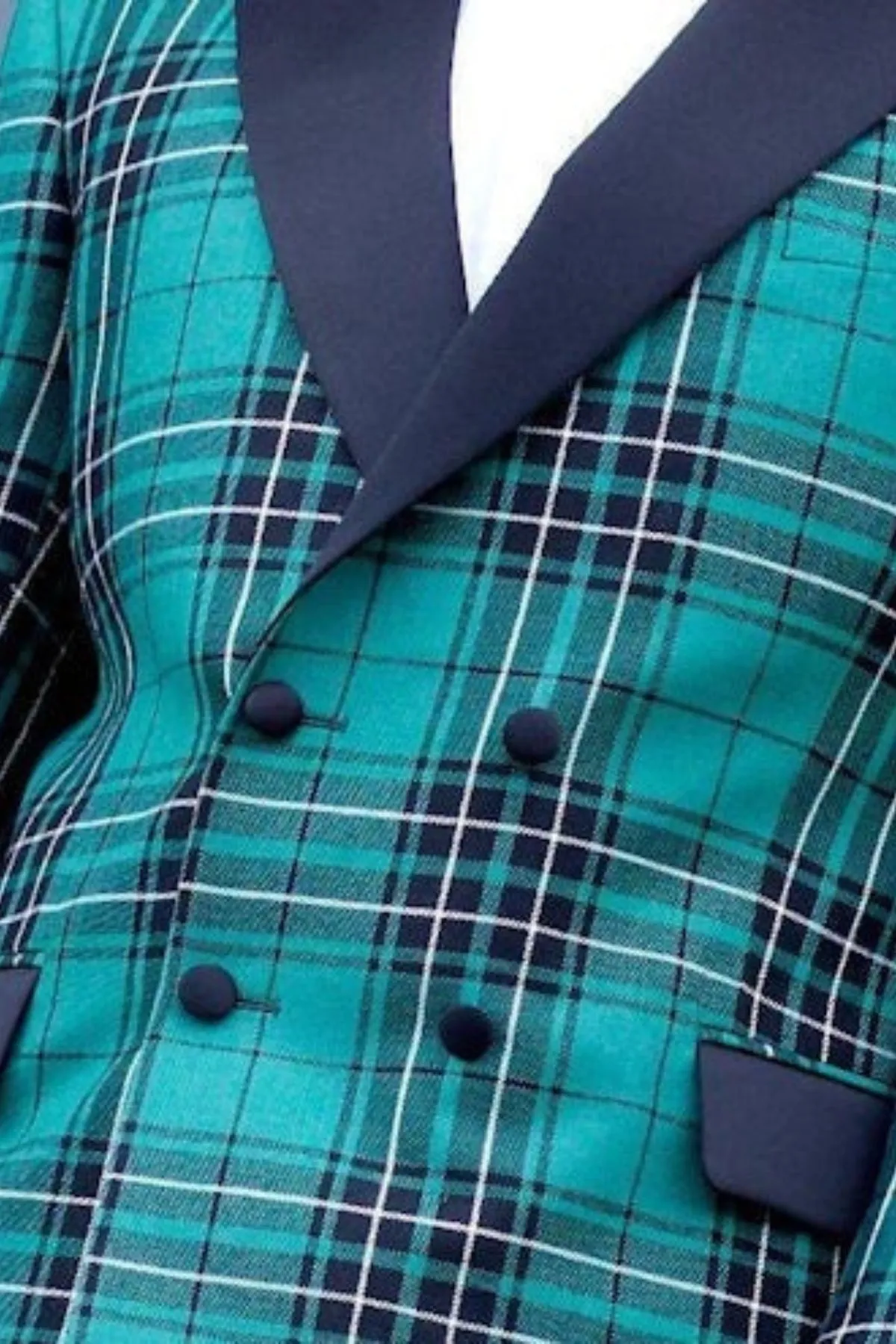Men's Double Breasted Tartan Dinner Jacket