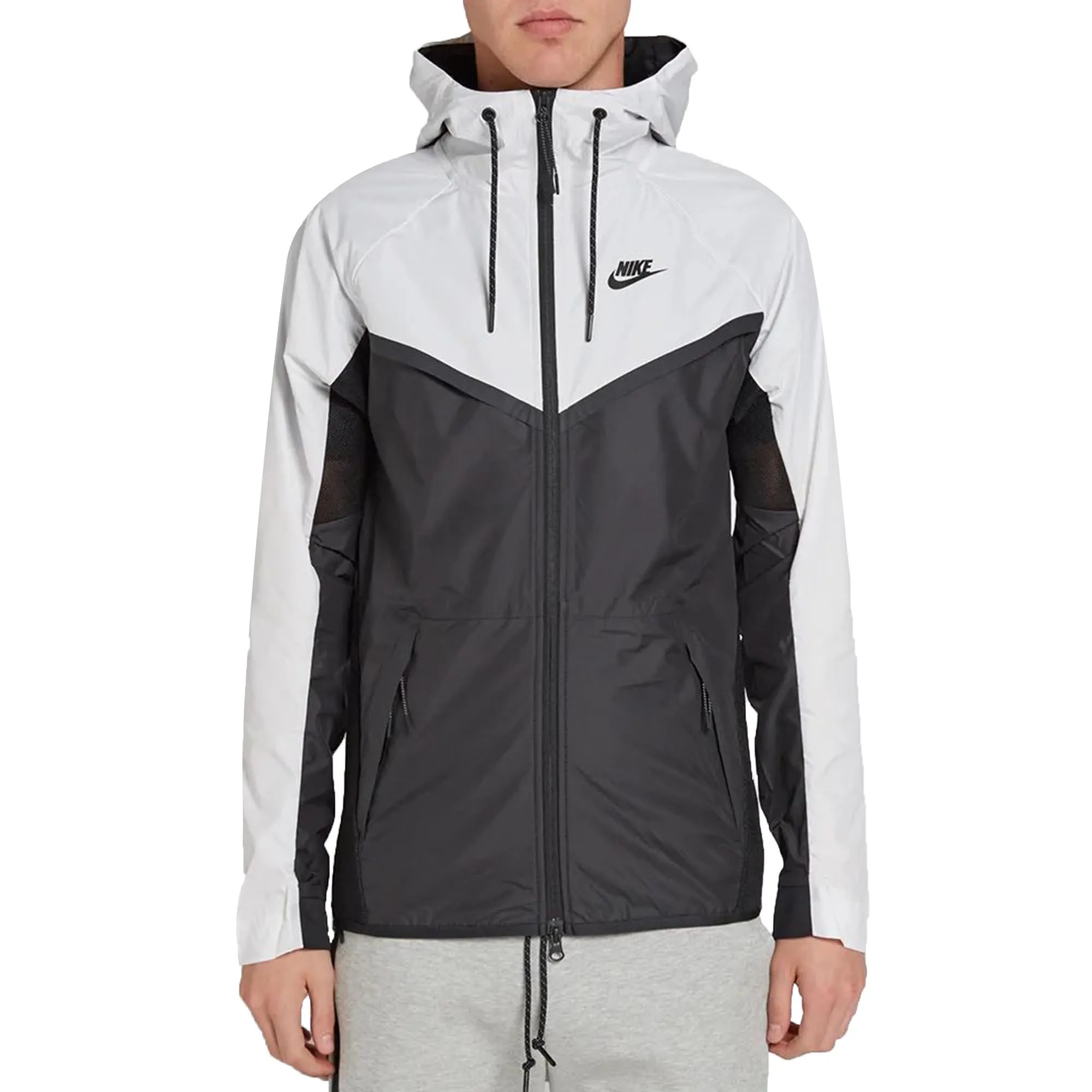 Nike Tech Hypermesh Windrunner Men's Full Zip Scuba Hoodie White-Black