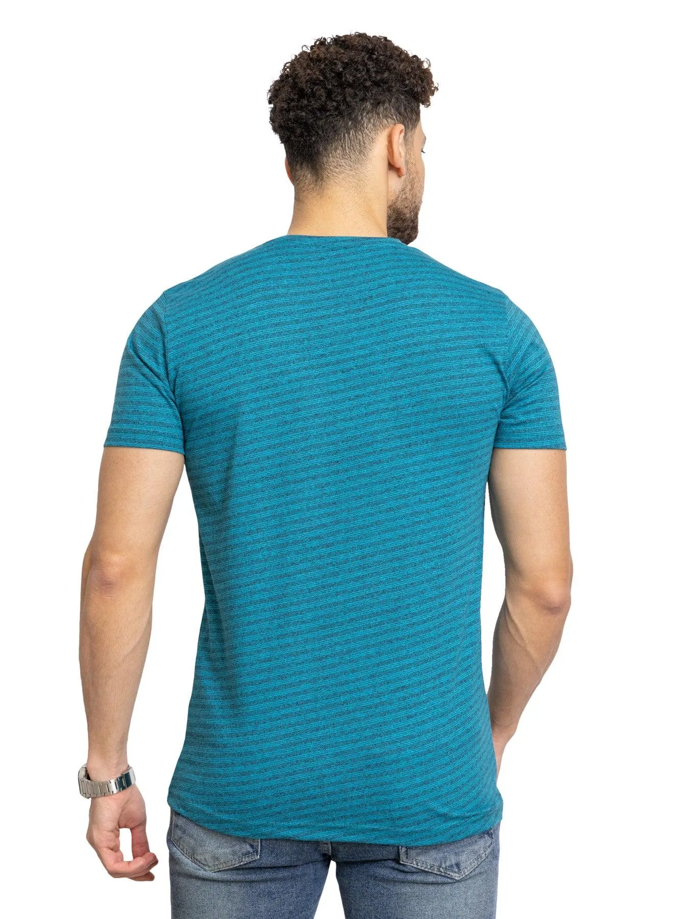 N.Striped Blue Striped Round T-shirt