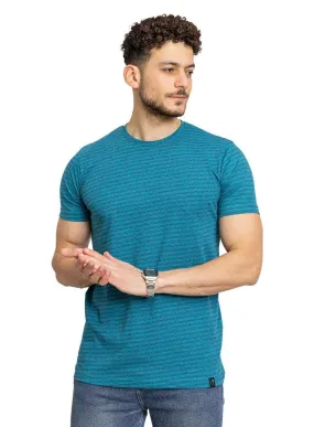 N.Striped Blue Striped Round T-shirt