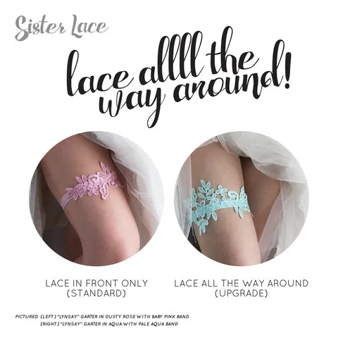 Pale Aqua Wedding Garter Lace All The Way Around - The Tiffany