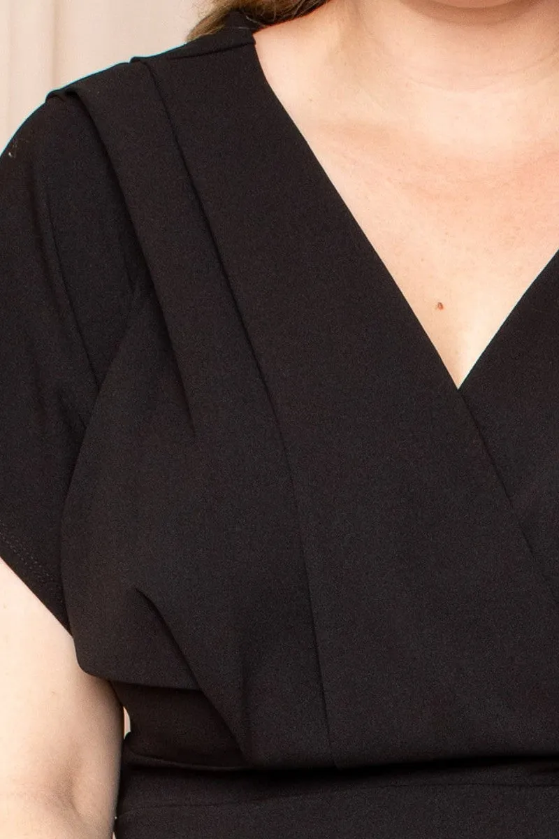 Pleated Dropped Shoulder Midi Dress