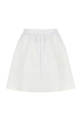 Pleated Mini White Skirt