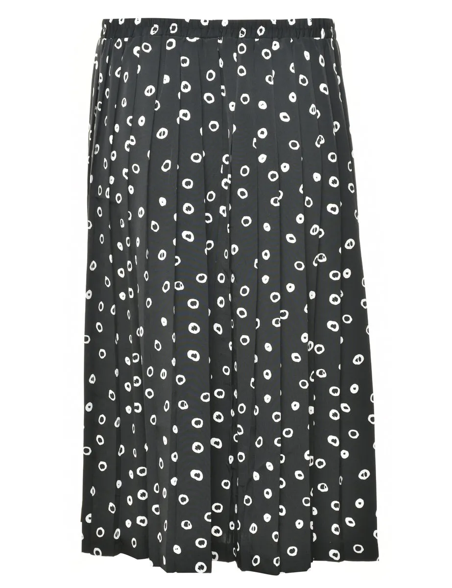 Polka Dots Pleated Skirt - M