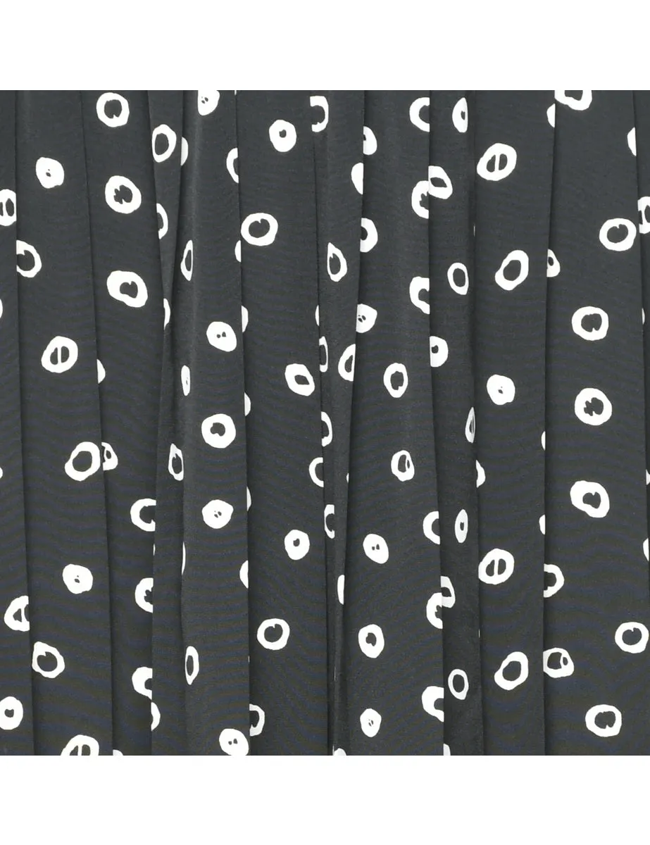Polka Dots Pleated Skirt - M
