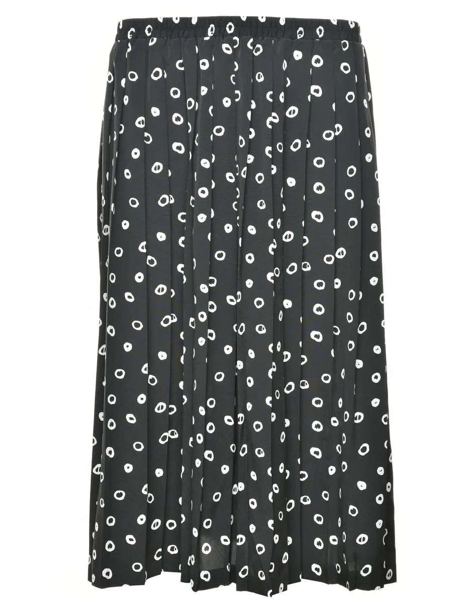 Polka Dots Pleated Skirt - M
