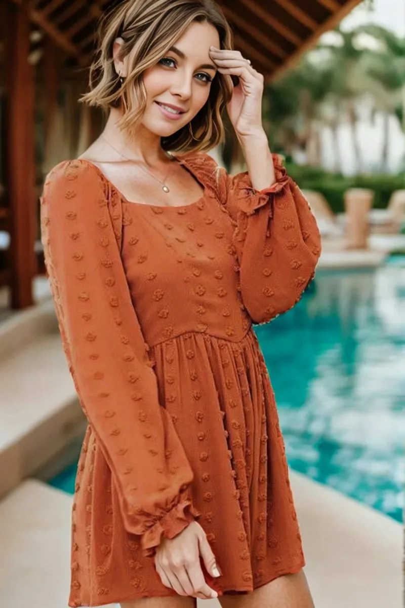 Pumpkin Spice Orange Romper Women's Long Sleeve