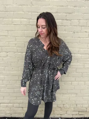 Raw Hem Detail Shirt Dress