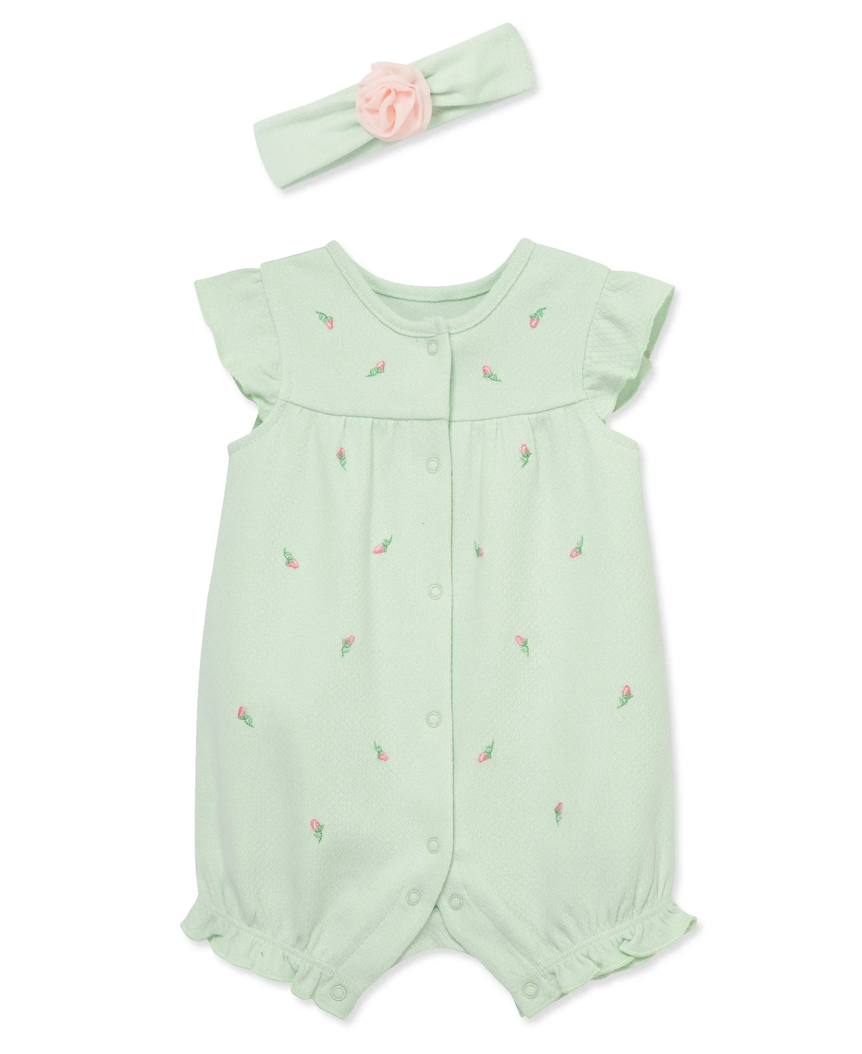 Rosebud Knit Romper & Headband