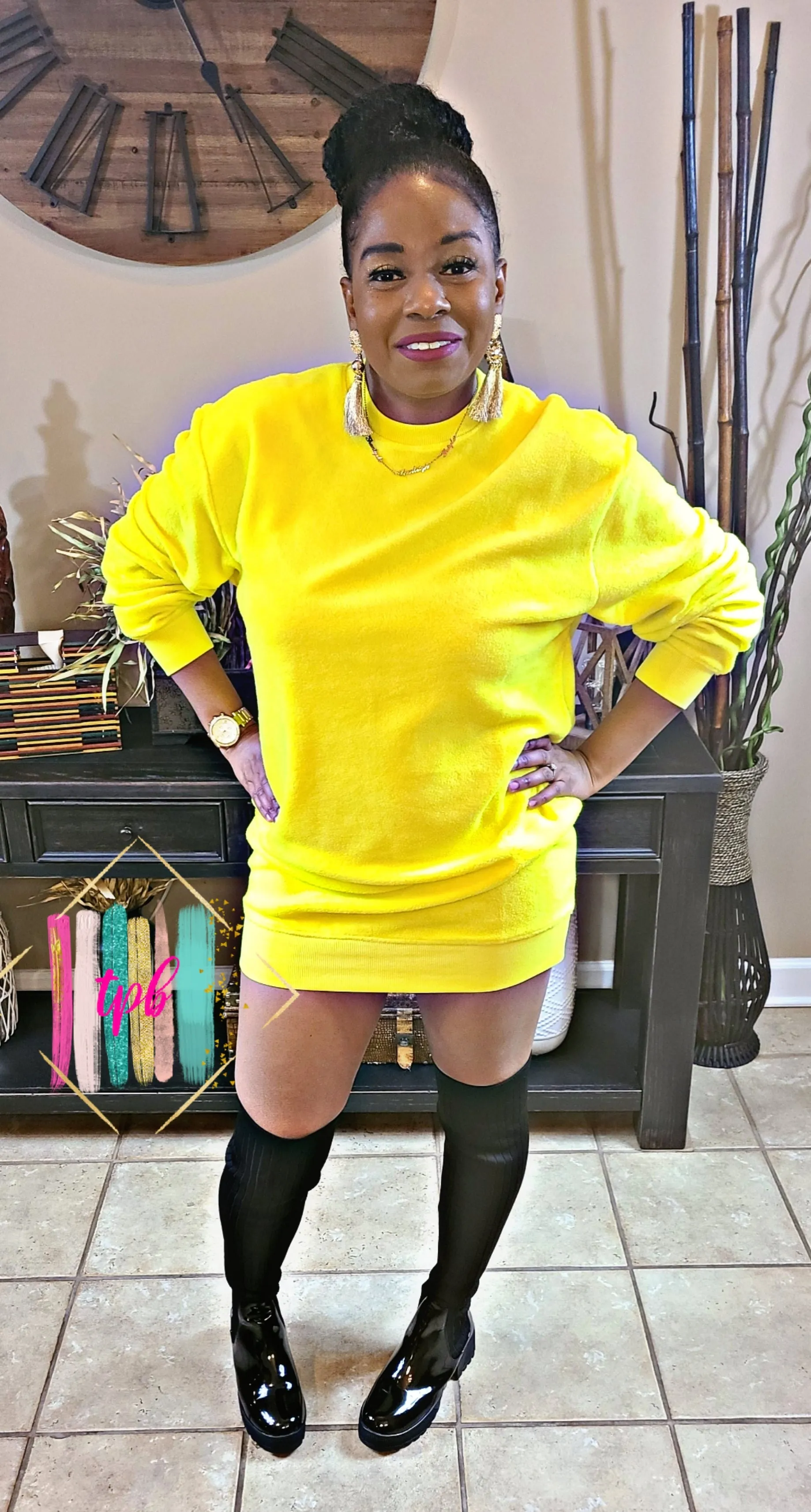 Scoop Long Sleeve Sweater Dress