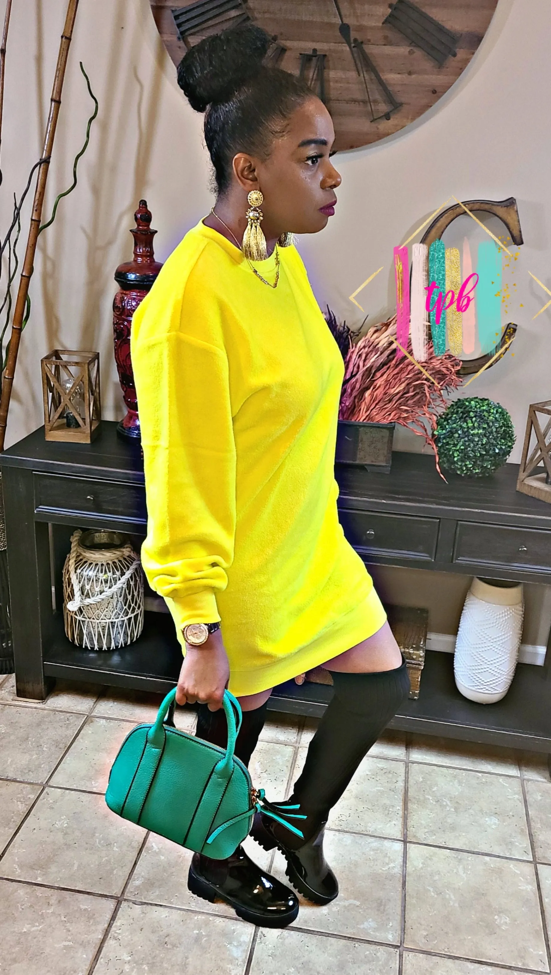 Scoop Long Sleeve Sweater Dress