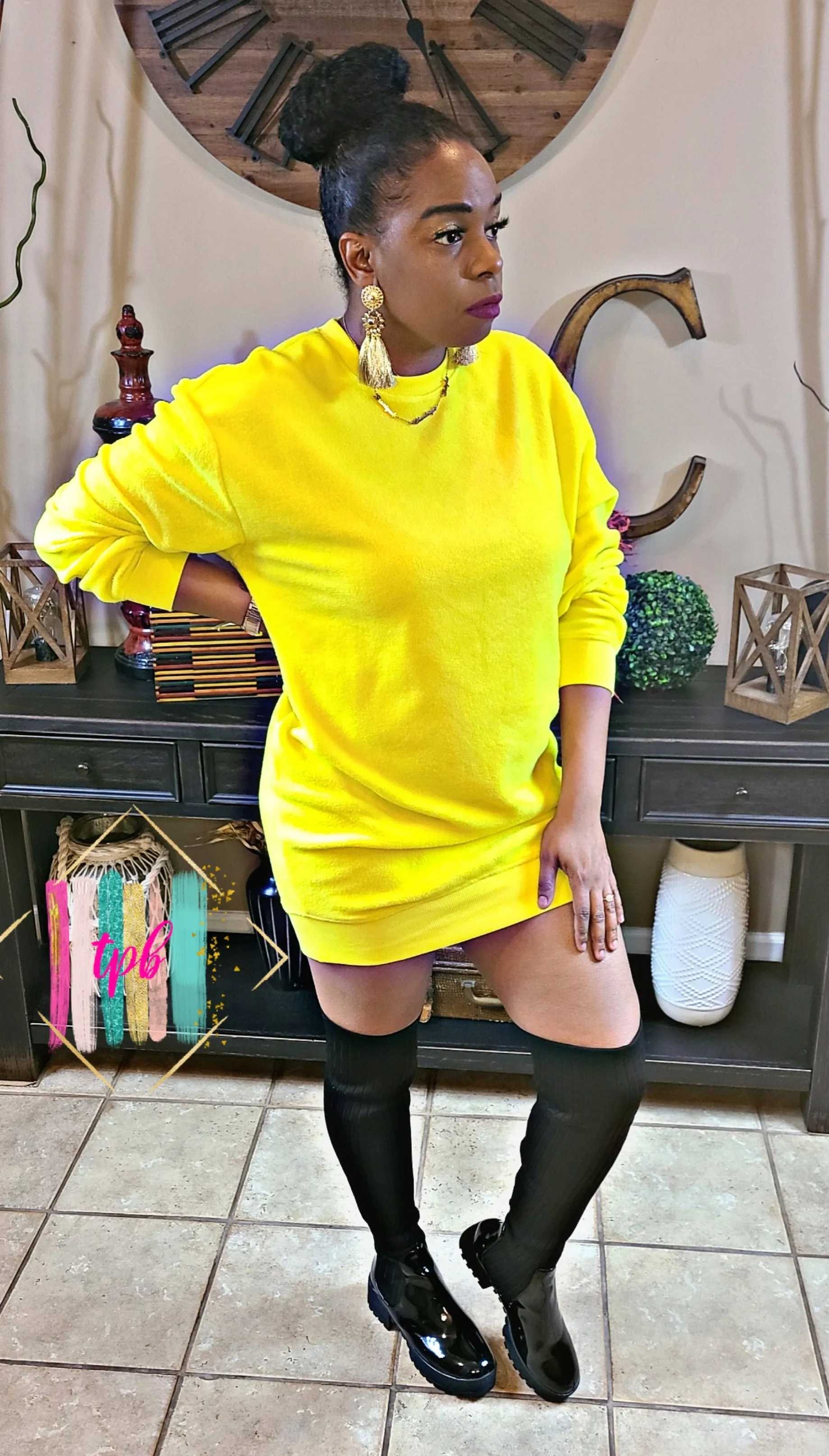 Scoop Long Sleeve Sweater Dress