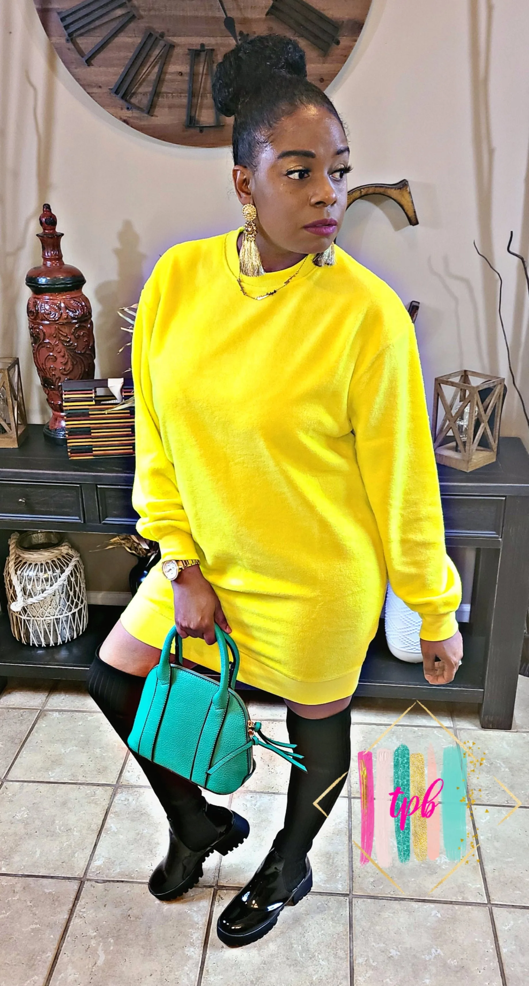 Scoop Long Sleeve Sweater Dress