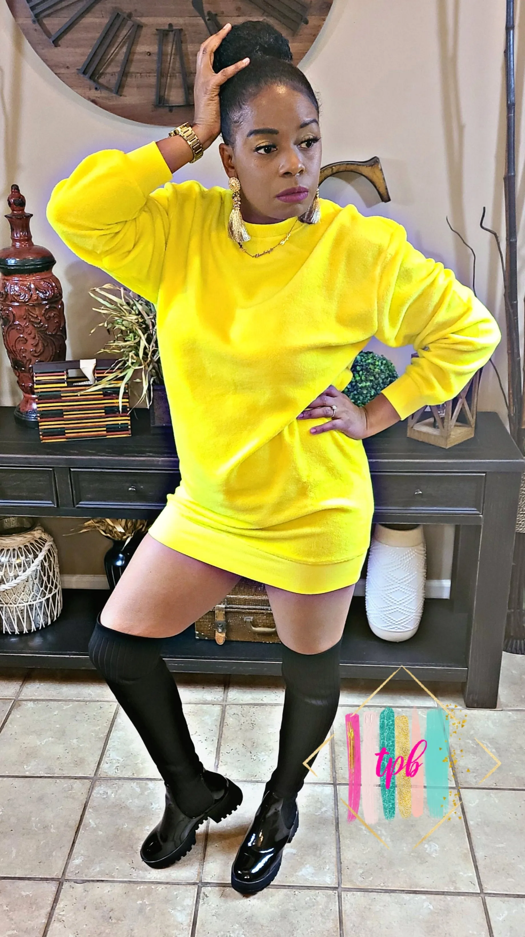 Scoop Long Sleeve Sweater Dress